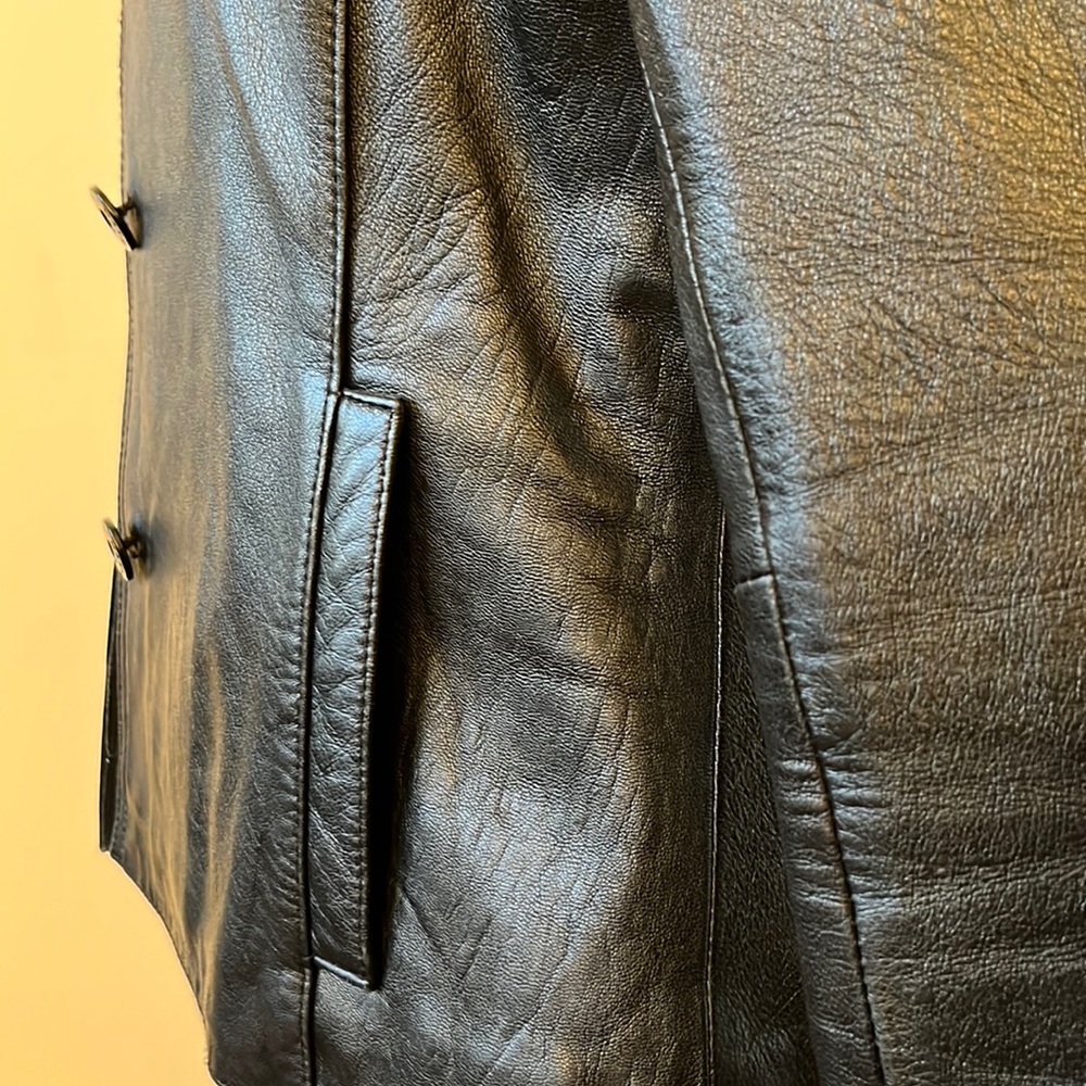 Wilsons Maxima - Genuine Black Leather Vintage 90’s Blazer - Size Medium - Picture 9 of 14